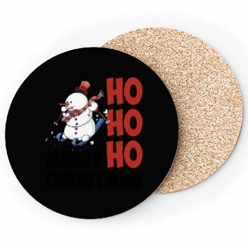 Discover HoHoHo merry christmas, the skiing snowman Coasters