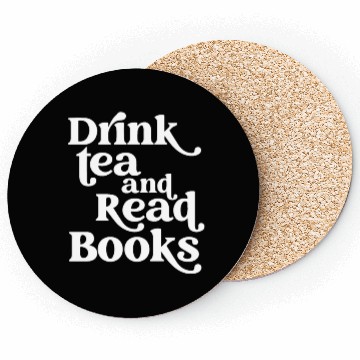 Discover Drink Tea and Read Books Coasters