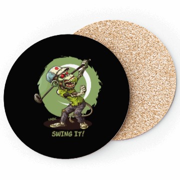 Discover Swing It: Zombie Monkey Golfer Coasters