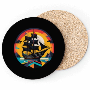 Discover Sailing Ship, Frigate, Boat Coasters