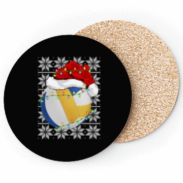 Discover Volleyball Santa Coasters