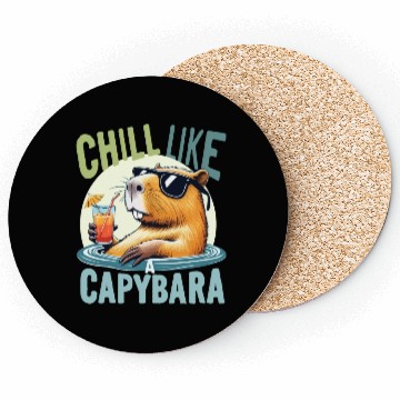 Discover gift idea funny quote zen design Capybara Coasters