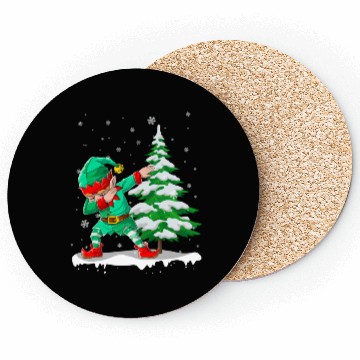Discover Dabbing Elf Christmas Tree Lights Xmas Family Coasters