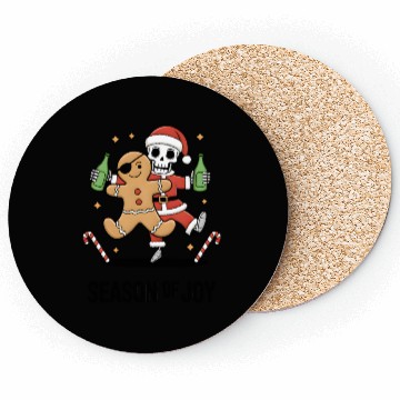 Discover Season of joy: Gingerbread Pirate & Skeleton santa Coasters