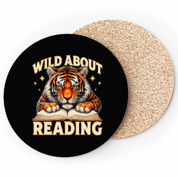 Discover Wild About Reading Tiger Coasters