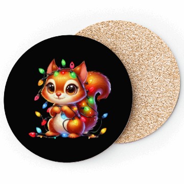 Discover FUNNY CHRISTMAS SQUIRREL Coasters