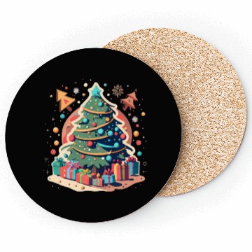Discover Christmas Tree Serenity Holiday Tranquility Coasters
