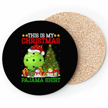 Discover Pickleball Christmas Tree Lights Coasters