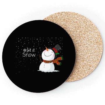 Discover snowfall with snowman, let it snow. Coasters