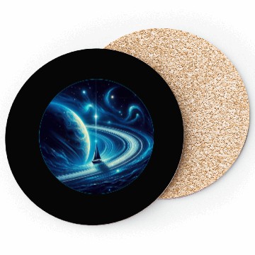 Discover Sailboat with Saturn Fantasy Universe Coasters