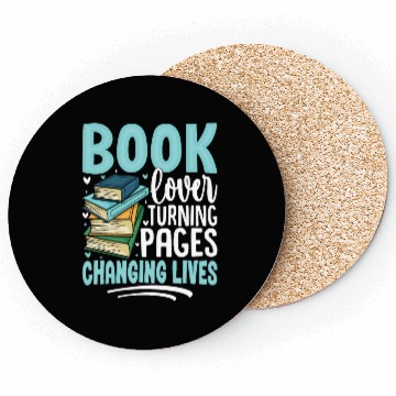 Discover Book Lover Turning Pages Changing Lives Design Coasters
