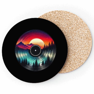 Discover Sunset Vinyl Nature Inspired Retro Coasters