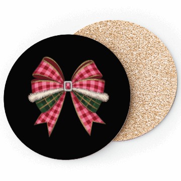 Discover Christmas Coquette Bow, Christmas Coasters