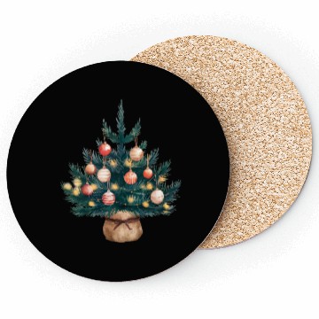 Discover Christmas Tree Retro, Merry Christmas Coasters