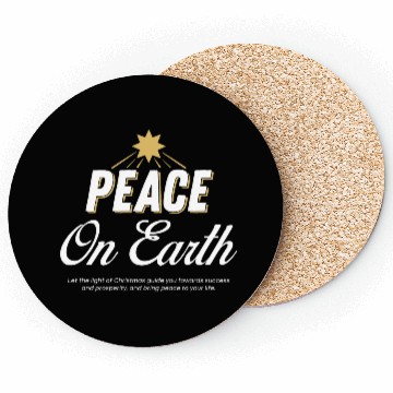 Discover PEACE ON EARTH Design Chirstmas Coasters