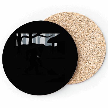 Discover Bigfoot Shoveling Snow Coasters