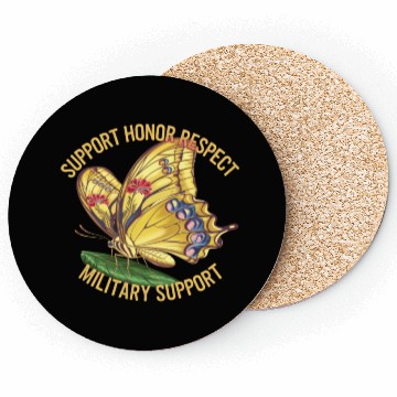 Discover Vibrant Butterfly Design Advocating Military Coasters