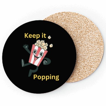 Discover Keep it popping! Popcorn Character! Coasters
