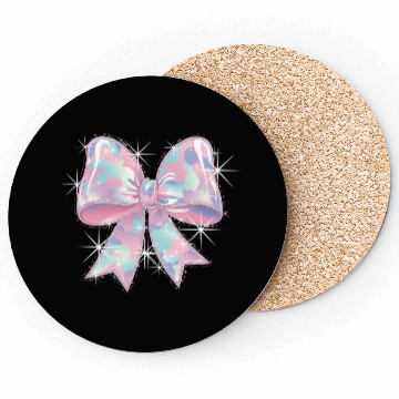 Discover Christmas Coquette Bow, Merry Christmas Coasters