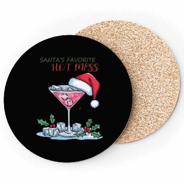 Discover Santa Favorite Hot Mess, Merry Christmas Coasters