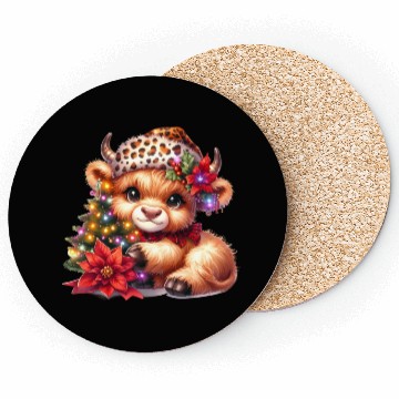 Discover Christmas Merry Christmas For Gift Highland Cow Coasters