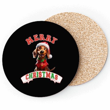 Discover Merry Christmas Dachshund cute Santa Dog Coasters