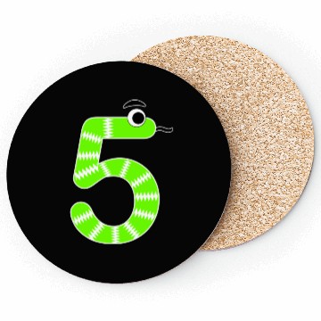 Discover Vibrant Geometric Snake Number 5 Coasters