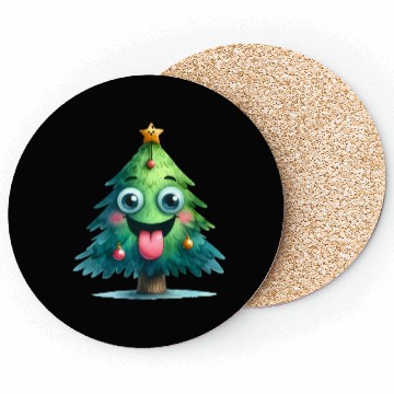 Discover Christmas Tree, Merry Christmas Coasters
