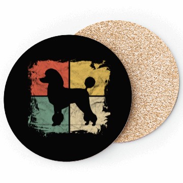 Discover Square Retro Poodle Owner Gift Coasters
