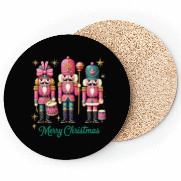 Discover Glitter Nutcracker Friends, Merry Christmas Coasters