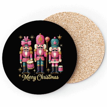 Discover Glitter Nutcracker Friends, Merry Christmas Coasters