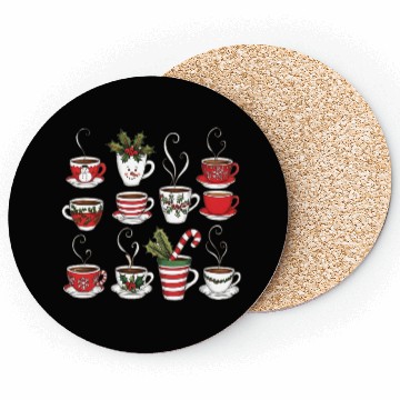 Discover Merry christmas greetings candi cane Coasters