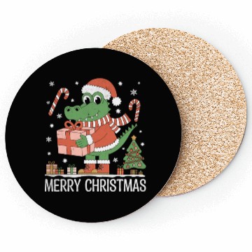 Discover Christmas Alligator - Cute Holiday Design Coasters