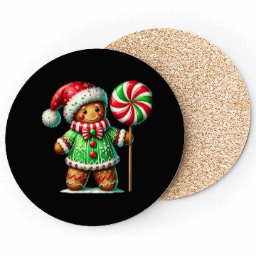Discover Gingerbread Christmas, Merry Christmas, Candy Coasters