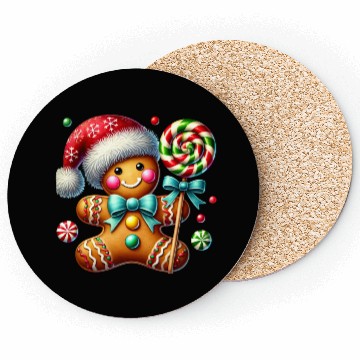 Discover Gingerbread Christmas, Merry Christmas, Candy Coasters