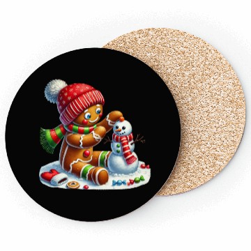 Discover Gingerbread Christmas, Merry Christmas Coasters