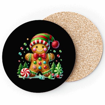 Discover Gingerbread Christmas, Merry Christmas Coasters