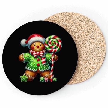 Discover Gingerbread Christmas, Merry Christmas Coasters