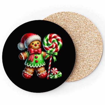 Discover Gingerbread Christmas, Merry Christmas, Candy Coasters