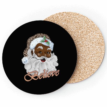 Discover Black Santa, Merry Christmas Coasters