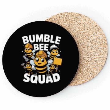 Discover Fun Bumblebee Squad Cartoon Art Coasters
