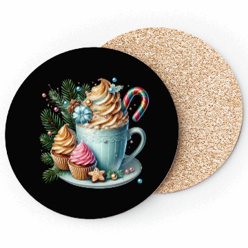 Discover Christmas ice cream, Coquette Chistmas Coasters