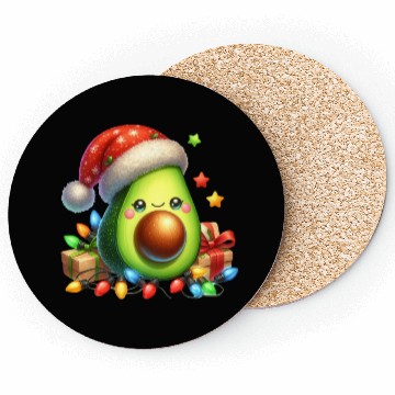 Discover Christmas Avocado, Merry Christmas Coasters
