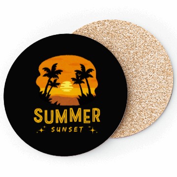 Discover Black Yellow Summer Sunset Coasters