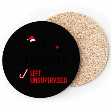 Discover Left Unsupervised Christmas Checklist Coasters