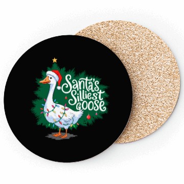 Discover Santa s silliest goose Funny Christmas Family Coasters