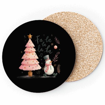 Discover Fa La La La La, Merry Christmas Coasters