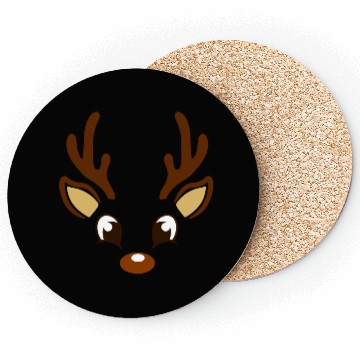 Discover Reindeer Face Christmas, Merry Christmas Coasters