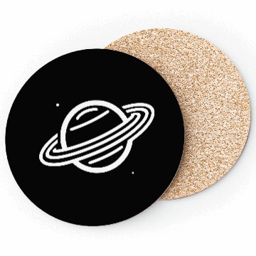 Discover Minimalistic Saturn Planet Space Vector path40 Coasters