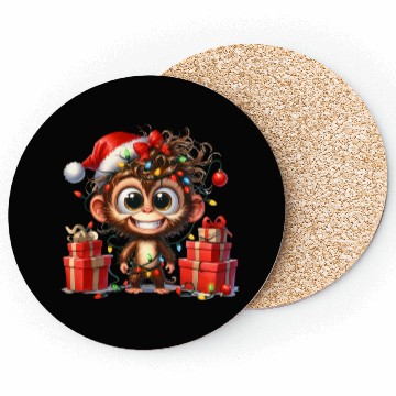Discover Christmas Merry Christmas For Gift Monkey Coasters